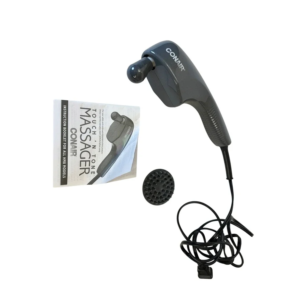 Conair Touch N Tone Handheld Massager HM8 Gray Corded Electric with Attachments